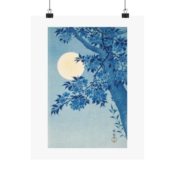 Front, 11″ x 14″ – Ohara Koson Print – Blossoming Cherry on a Moonlit Night #093 (public domain reproduction) Ohara Koson Print – Blossoming Cherry on a Moonlit Night #093 (public domain reproduction)