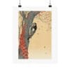 Front, 11″ x 14″ – Ohara Koson Print – Great Spotted Woodpecker In Tree With Red Ivy #081 (public domain reproduction) Ohara Koson Print – Great Spotted Woodpecker In Tree With Red Ivy #081 (public domain reproduction)