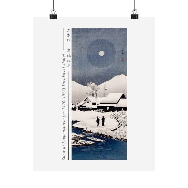 Takahashi Shōtei Print – Snow at Nipponmatsu (ca.1926–1927) #006 (public domain reproduction)