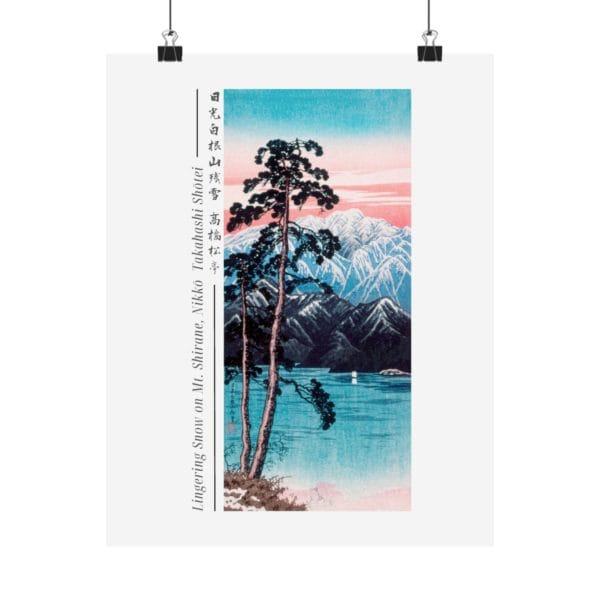 Front, 11″ x 14″ – Takahashi Shōtei Print – Lingering Snow on Mt. Shirane, Nikkō #025 (public domain reproduction) Takahashi Shōtei Print – Lingering Snow on Mt. Shirane, Nikkō #025 (public domain reproduction)