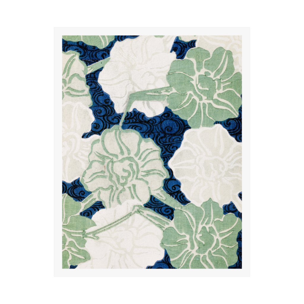 Furuya Korin decorative chrysanthemum pattern Japanese art print