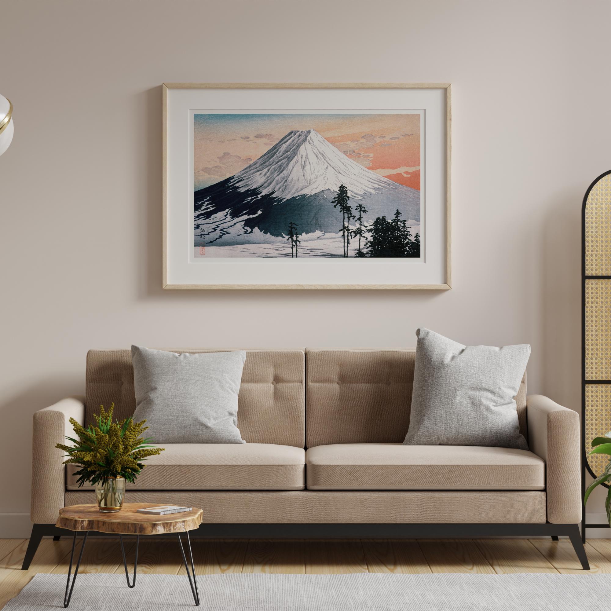 Takahashi Shotei Mount Fuji landscape Japanese woodblock print